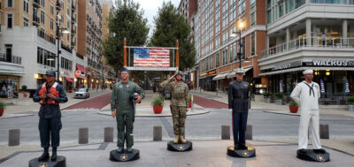 Statues displayed in National Harbor, MD.