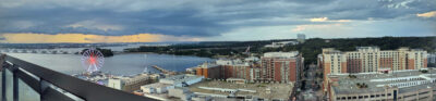 Panoramic photo of National Harbor, MD.