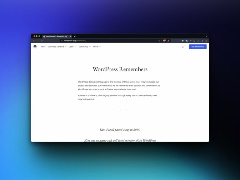 A Place to Remember WordPress Community Members
